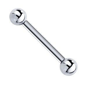 14k white gold barbell